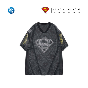 xVESSEL超人联名系列腰果花球衣百搭宽松T恤男女同款 潮流上衣