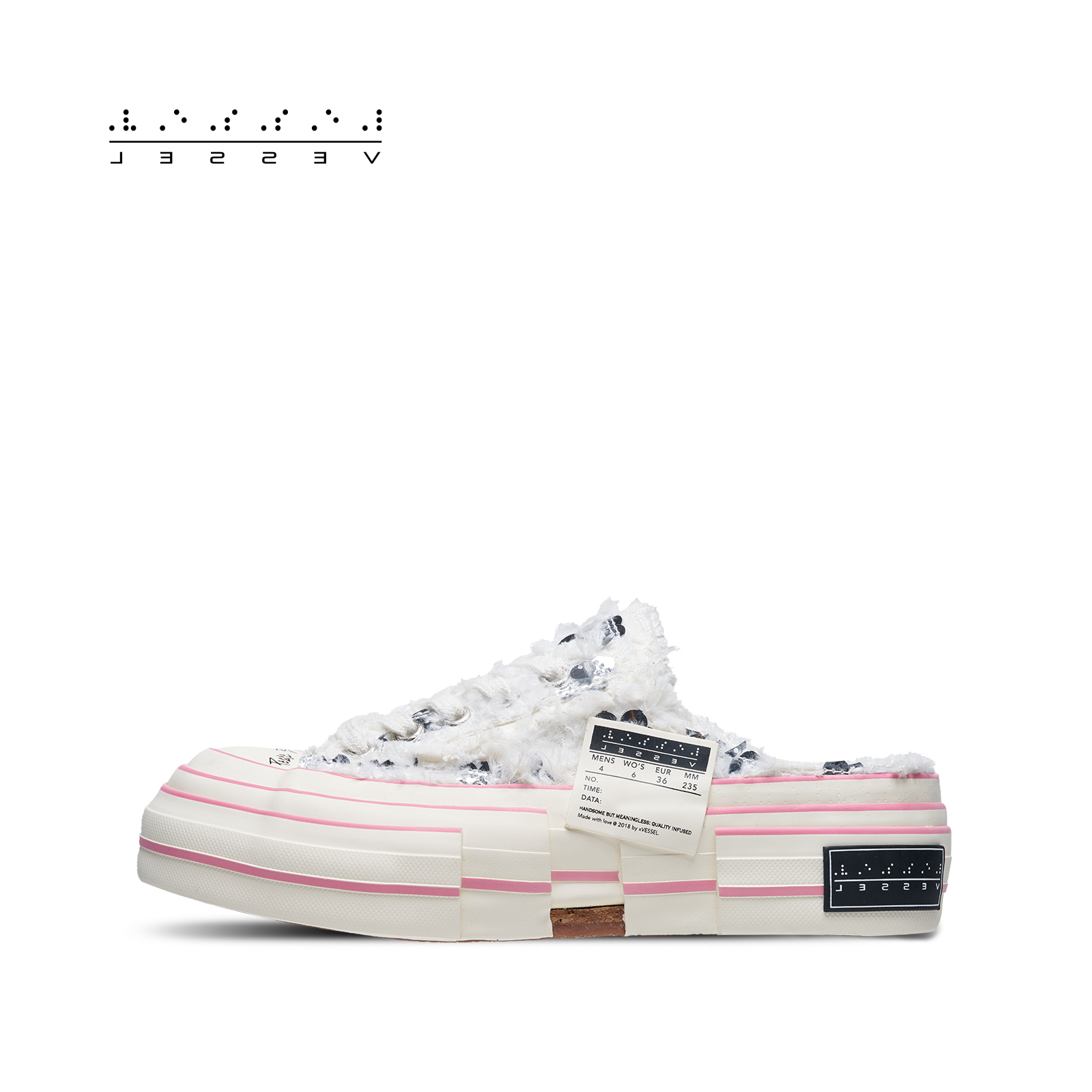 XVESSEL低帮圆头潮流亮片帆布鞋