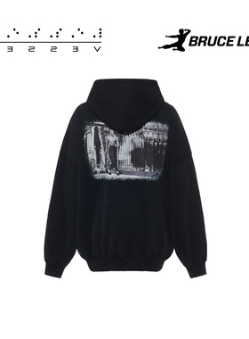 xVESSEL李小龙联名款连帽拉链黑色宽松休闲卫衣男女同款百搭新款