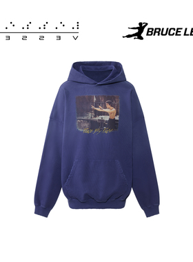 xVESSEL李小龙联名款人物图案休闲百搭宽松连帽卫衣男女同款