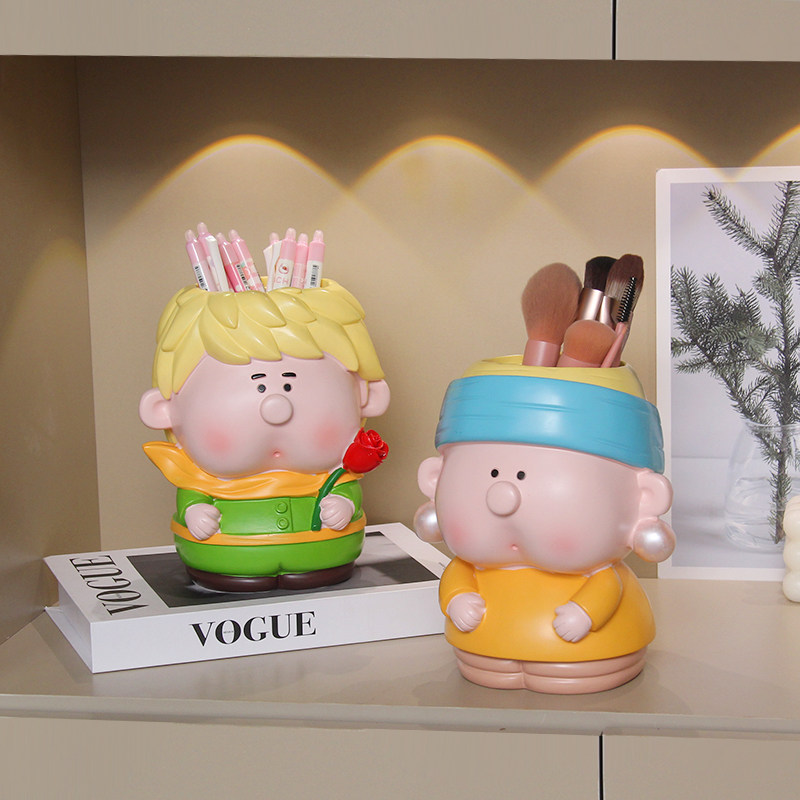 可爱小王子笔筒桌面摆件办公文具化妆刷大容量收纳桶闺蜜生日礼物