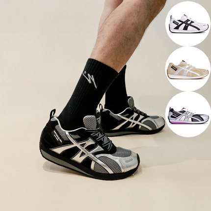 董洁同款ARTICLE NO. 黑拼银新款复古时尚网面休闲鞋男女慢跑鞋