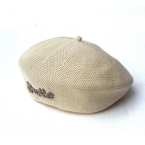 钩花贝雷帽男青年针织帽女黑色