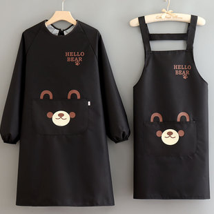 新款 围裙厨房防油女罩衣超市库房餐饮专用工作服定制 防水长袖