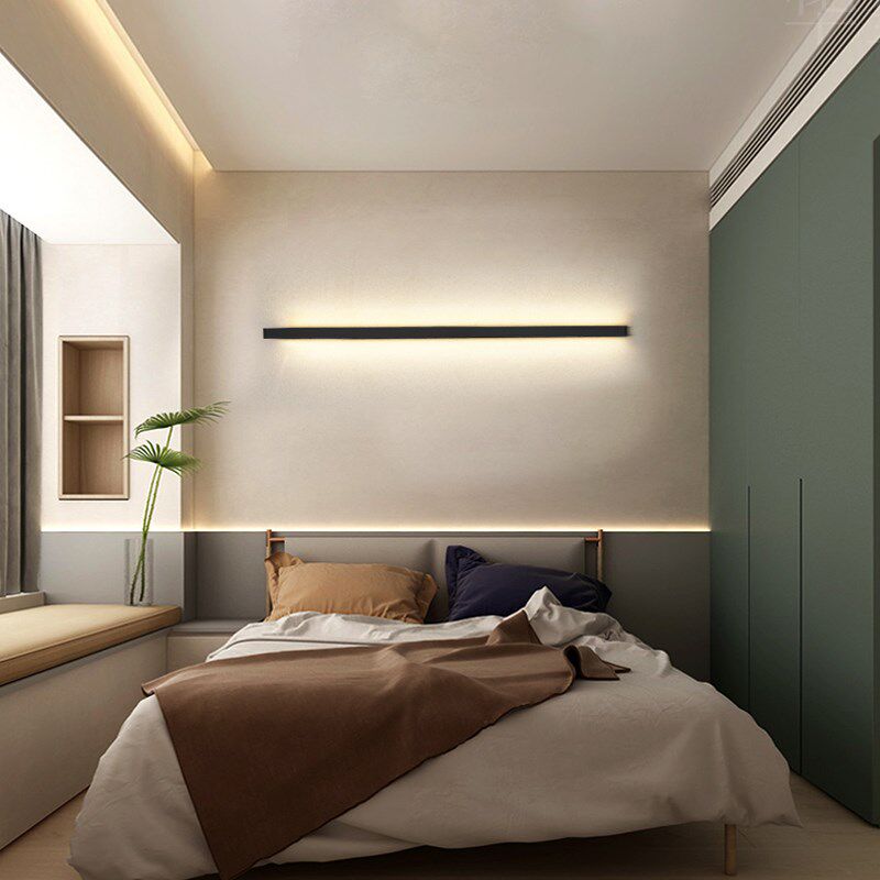 客厅长条led壁灯卧室床头氛围条形过道北欧简约背景墙极简线条灯