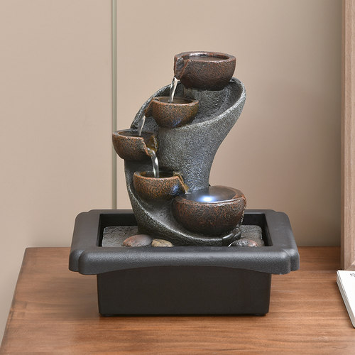 风生水起茶台流水摆件循环水系景观桌面招财办公室轻奢开 业送礼