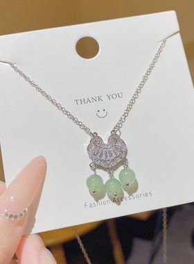 新中式好运平安锁项链配饰女百搭