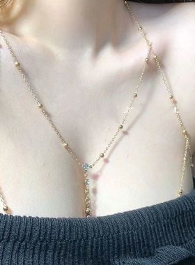 胸链身体链欧美时尚闪钻性感比基尼bikini立体后背链露背装配饰女