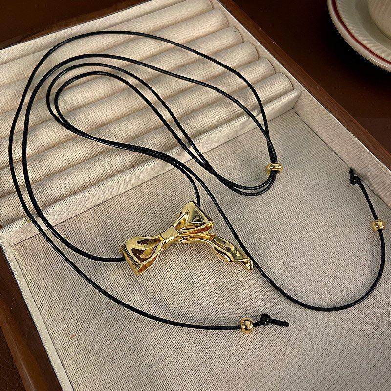 个性蝴蝶结绑带项链甜酷风高级感绑绳气质潮流时尚颈链锁骨链简约