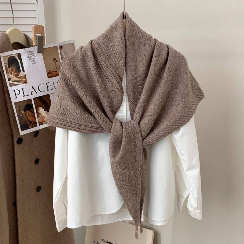 羊毛披肩秋冬新款镂空纯色多功能针织三角巾保暖围脖围巾披肩外搭,服饰配件/皮带/帽子/围巾,围巾/丝巾/披肩,淘宝优惠券,粉丝福利购,淘宝优惠卷