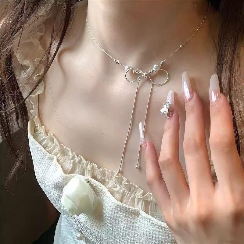 超仙气蝴蝶结项链女轻奢小众设计
