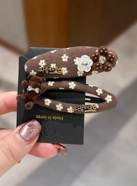 韩版小熊碎花掰掰夹36