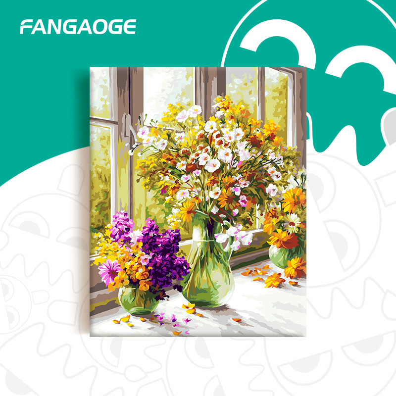 数字油画diy 填充减压手工画画涂色手绘填色油彩装饰画 初夏时光