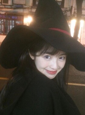 万圣节cos服装扮派对女巫帽哈利波特魔法帽小魔女巫婆帽巫师装饰