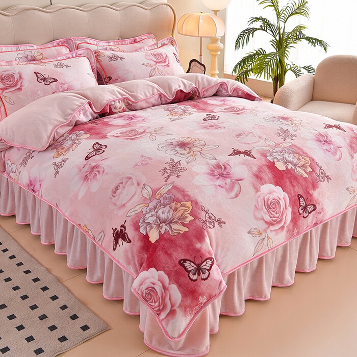 2025新款直播热款8.5斤高克重牛奶绒四件套秋冬季加厚床单被套