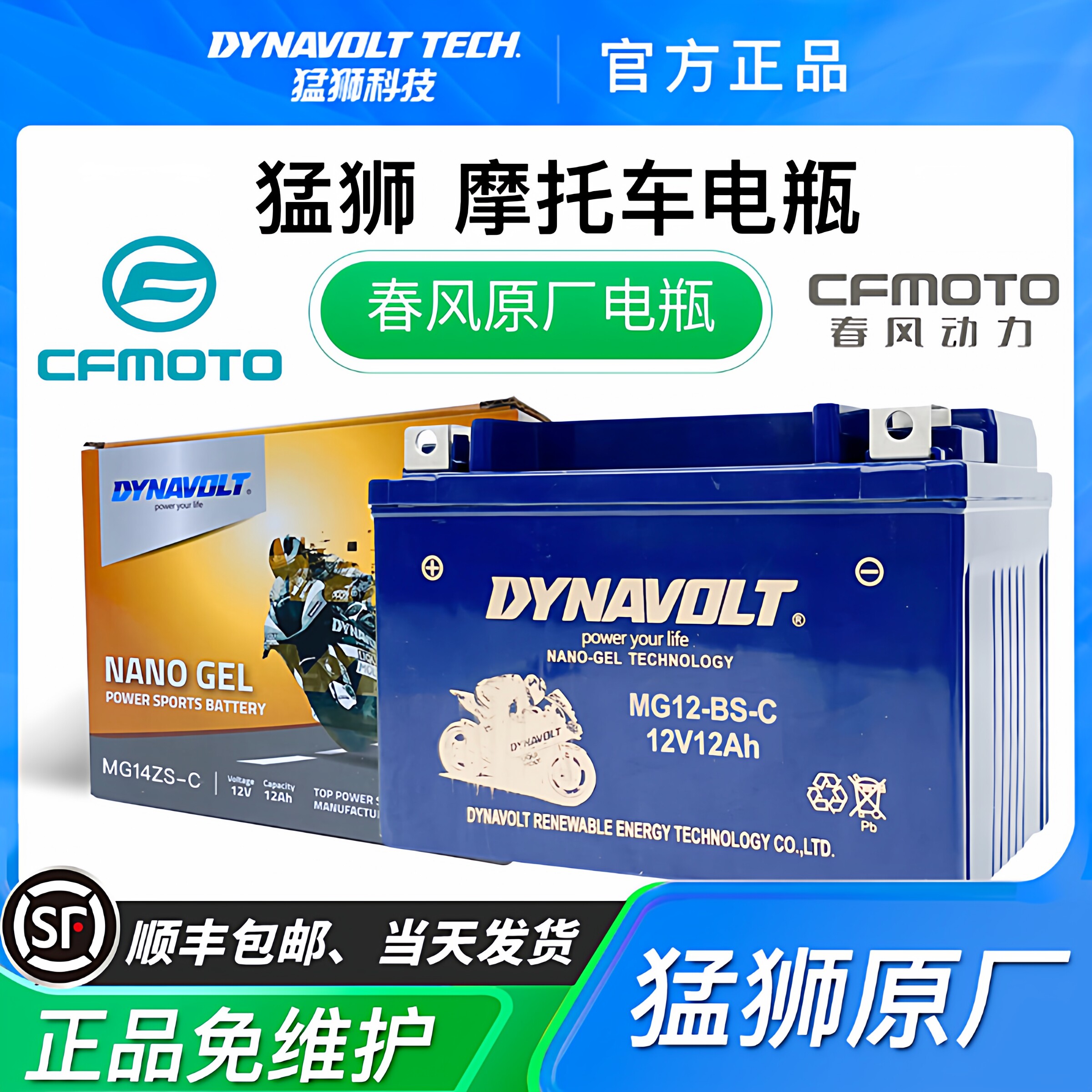 猛狮春风摩托车电瓶ST狒狒150/250NK/SR400NKGT650TR/MT国宾700CL