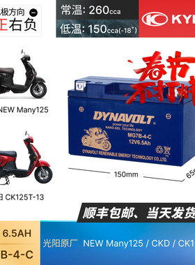 光阳猛狮原厂MANY125 CK125T-13 踏板摩托车电瓶12V通用 MG7B-4-C