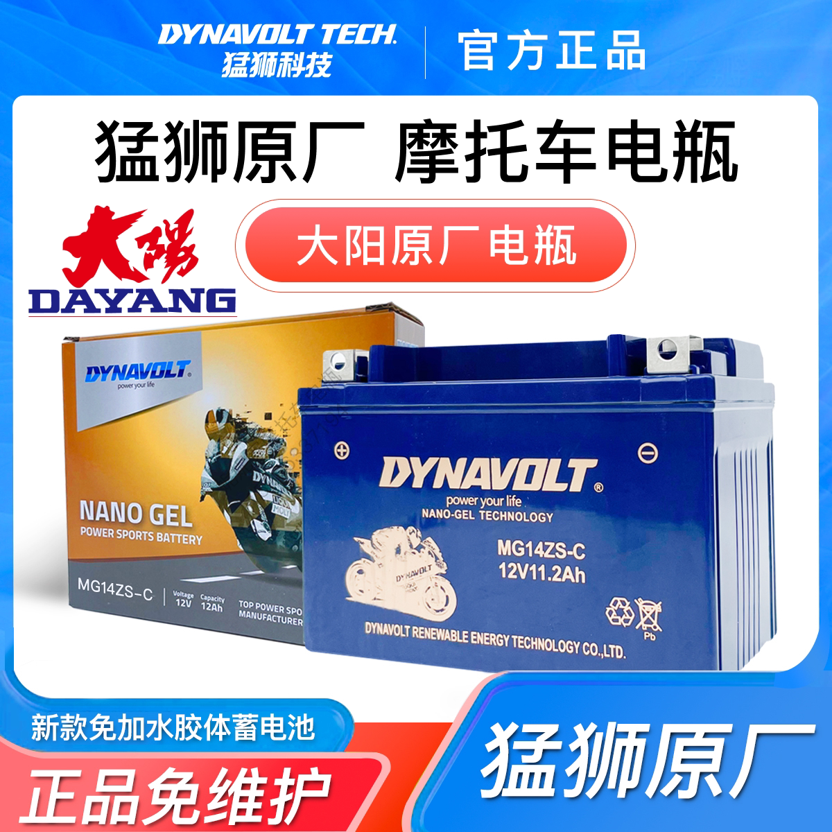 猛狮大阳摩托车DY125T-28H/29H ADV150T-36 V锐150T-30/30C电瓶