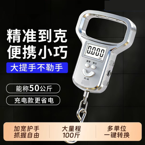 手提秤电子精准50kg便携式高精度家用快递称挂钩称小型弹簧秤称重