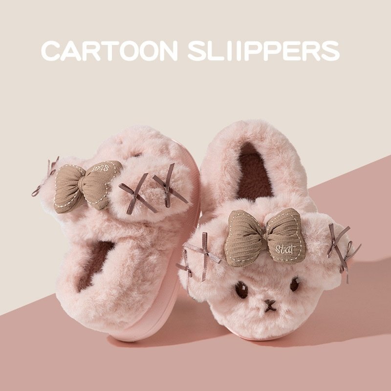儿童拖鞋女孩冬季男童包跟居家室内防滑踩屎感厚底加绒亲子棉拖鞋