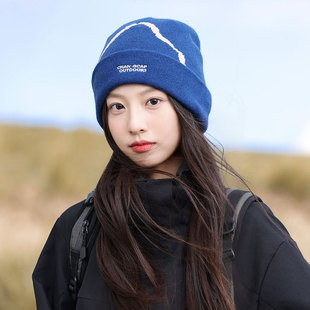 户外登山帽子女冷帽春秋冬季爬山护耳针织帽显脸小毛线包头帽子男