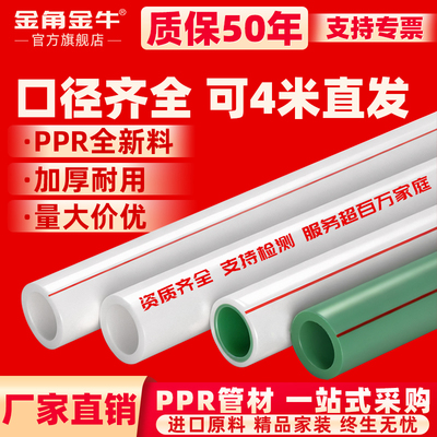 金角金牛PPR水管配件热熔管冷热水通用PPR4分-4寸20-110暖气管