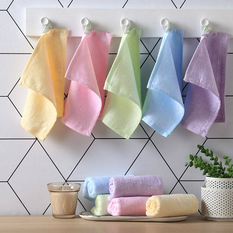 竹之锦方巾小毛巾5条竹纤维毛巾洗脸方巾儿童口水巾20×20cm