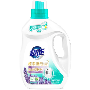 超能洗衣液家用植翠低泡洗衣液3.38kg*4瓶薰衣草持久留香官方正品
