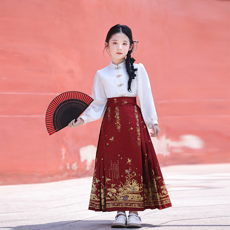 女童马面裙套装2026新款儿童新中式春秋季小女孩国风古装上衣夏款