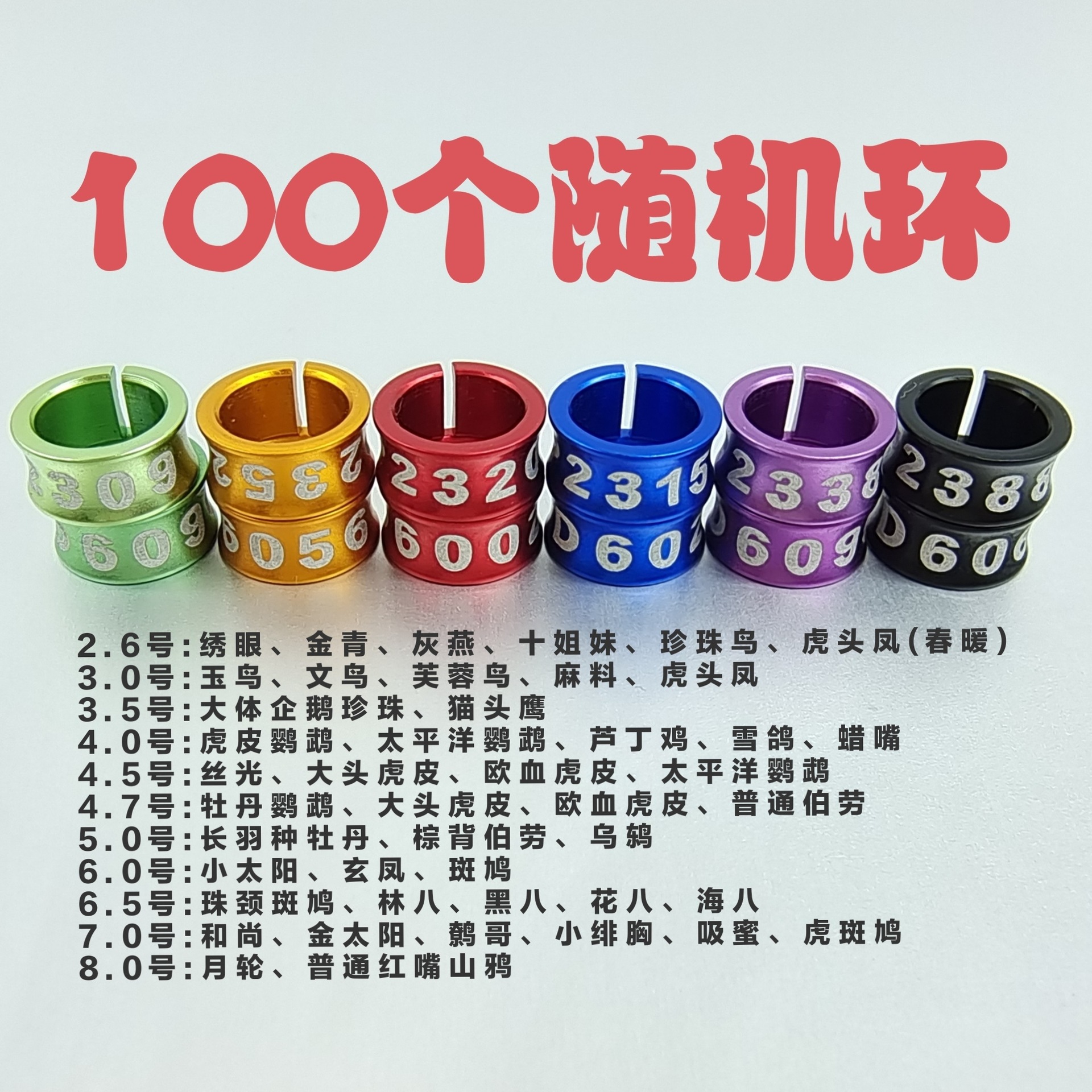 鹦鹉鸟用脚环识别环开口闭口活扣玄凤牡丹绣眼喜鹊八鸟小型鸟