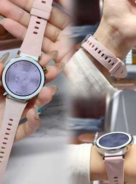 适用华为GT5pro表带GT4女款手表41mm专用腕表EasyFit运动女硅胶防水防汗冰川白