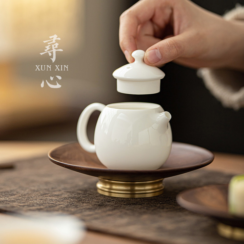 寻心羊脂玉瓷创意龙蛋壶带过滤泡茶壶中式家用陶瓷功夫茶具单茶壶,餐饮具,茶壶,淘宝优惠券,粉丝福利购,淘宝优惠卷