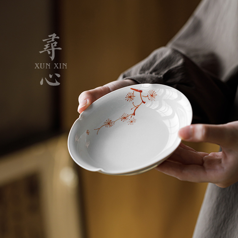 寻心草木灰陶瓷壶承干泡盘小茶台