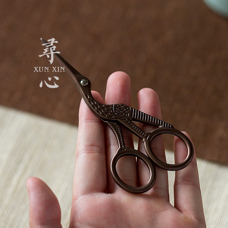 中式复古鹤形剪刀小号家用茶叶包装泡袋剪刀茶艺茶道零配配件剪刀,餐饮具,茶道/零配,淘宝优惠券,粉丝福利购,淘宝优惠卷