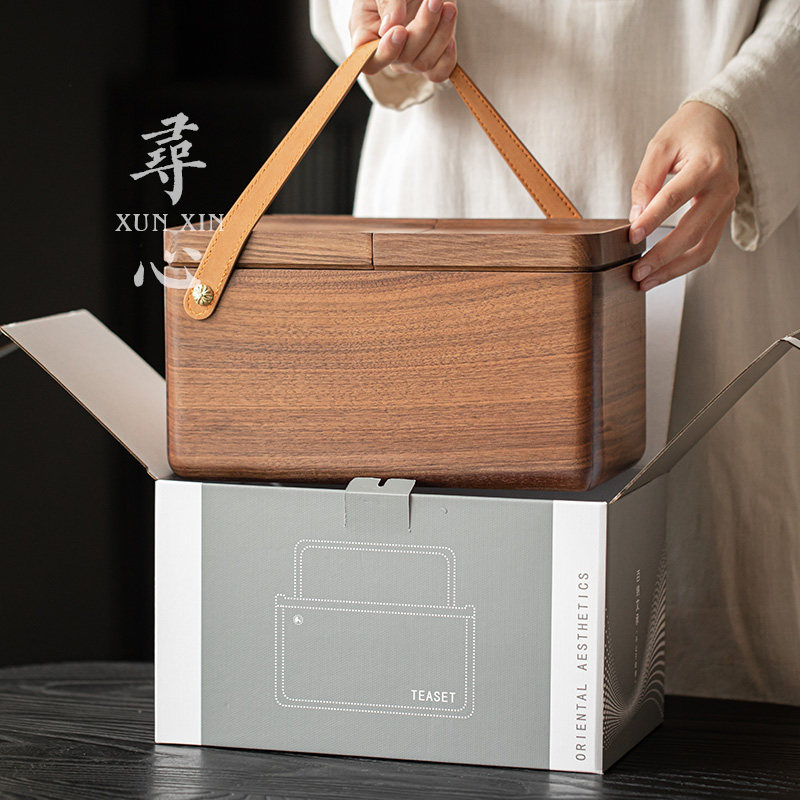 寻心胡桃木无相旅行套装中式简约收纳便携户外茶具高档复古鲁班盒,餐饮具,茶道/零配,淘宝优惠券,粉丝福利购,淘宝优惠卷