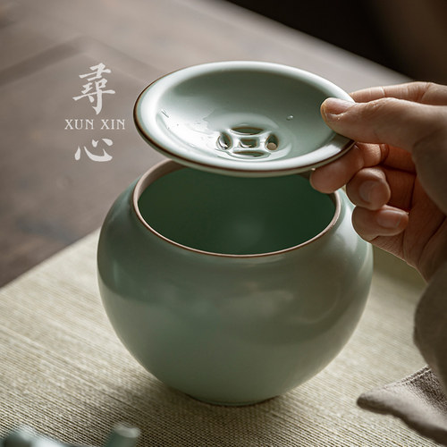 寻心复古中式开片可养茶洗