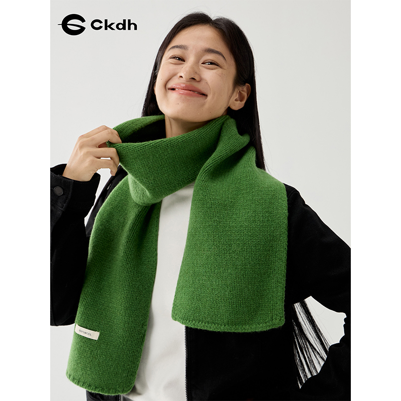 秋冬新款纯色围巾男女情侣针织