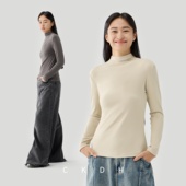 CKDH德绒打底衫 双面加绒发热保暖长袖 女半高领上衣秋冬季 2026新款