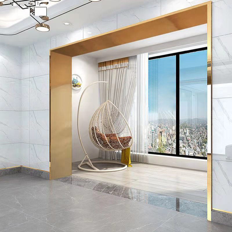 不锈钢门套窗套金属包边条收边条卧室阳台垭口黑钛金装修装饰线条