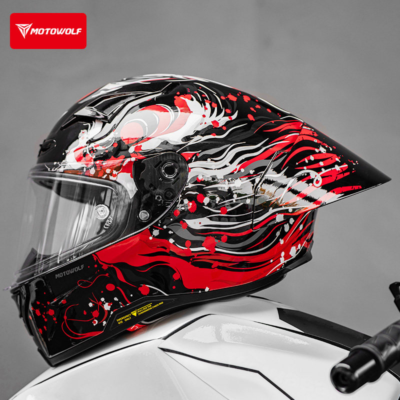 摩多狼摩托车头盔3C认证男女骑行全盔四季通勤摩旅安全帽骑士装备