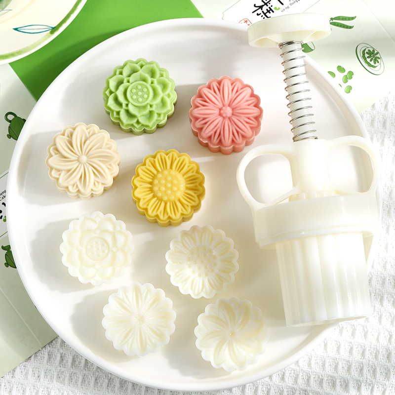 绿豆糕25克30g迷你冰皮月饼糕点磨具手压模子立体小雏菊月饼模具