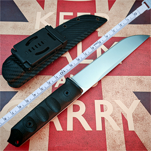 【北山物志斩3代雾岛DC53钢】怀剑碳纤维鞘户外刀具防身水果刀