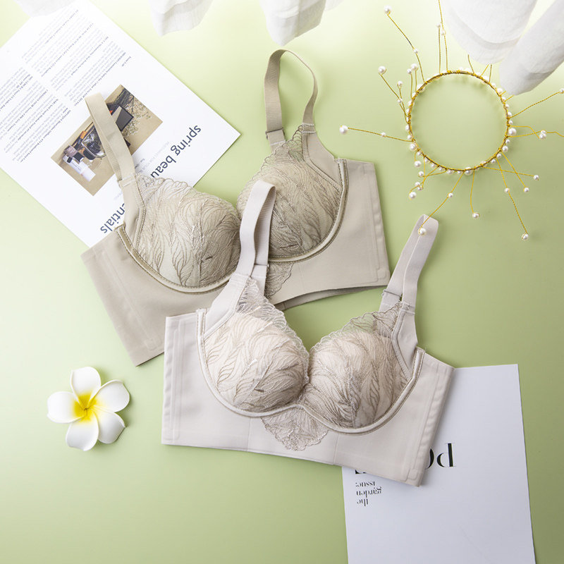 丝洛芬精油杯量子芯片聚拢调整型文胸无钢圈小聚显大内衣烟花刺绣