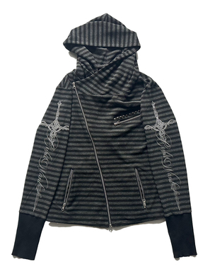 BSSHTTWASIL止痛精神 《神谕之剑 》刺客黑灰色条纹外套