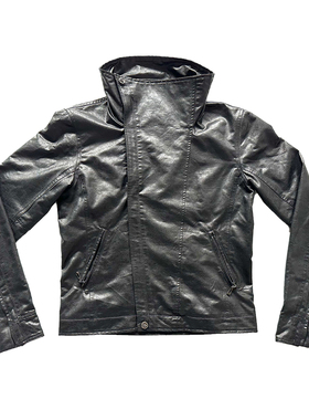 BSSHTTWASIL止痛精神 第二代定制蜡皮 大翻领设计修身短款皮衣