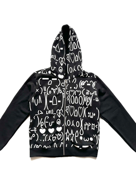 BSSHTTWASIL止痛精神《 颜文字弹幕》连帽开衫卫衣