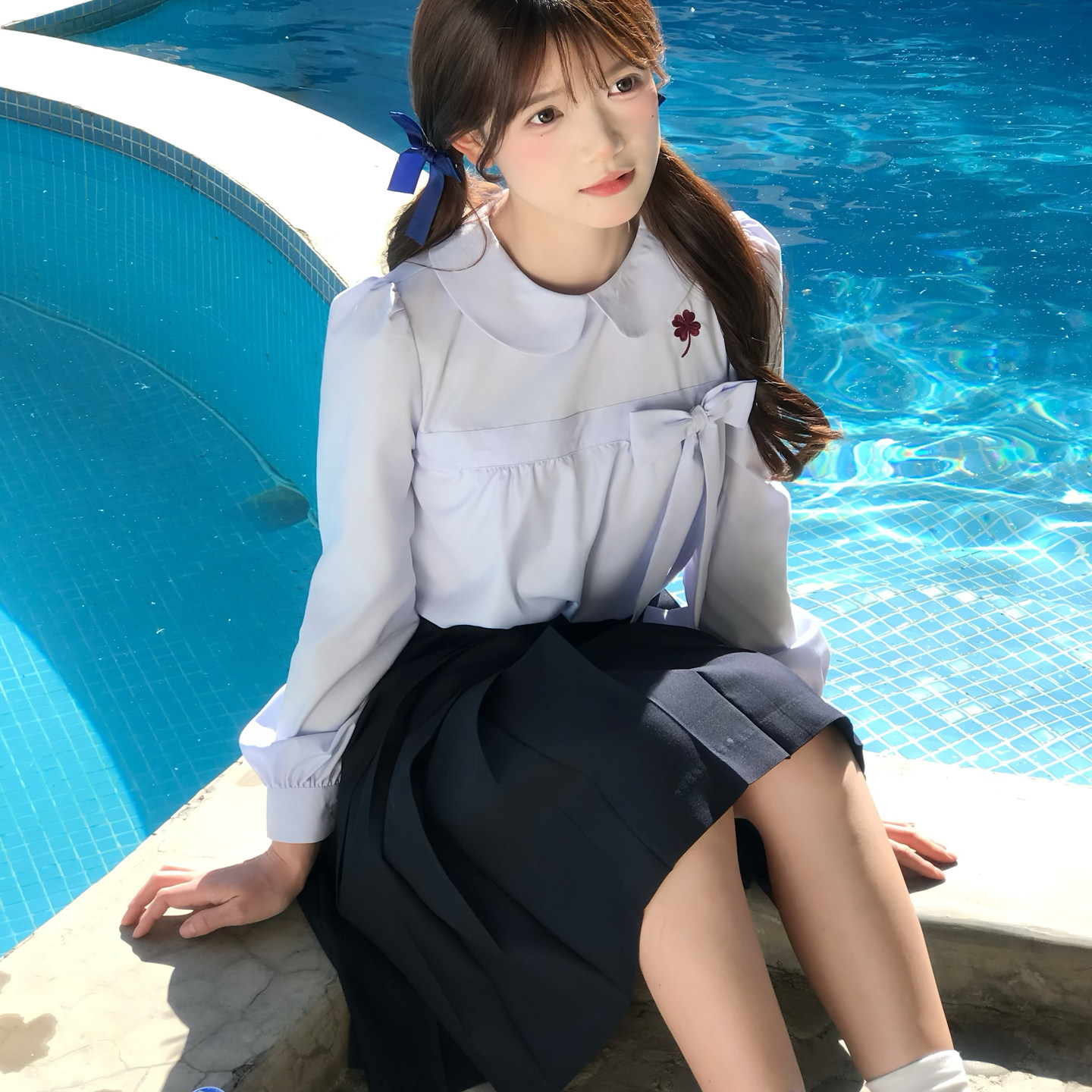 秋柚语原创【春之幸】学院风显瘦洋气秋马甲衬衫学生时尚气质套装