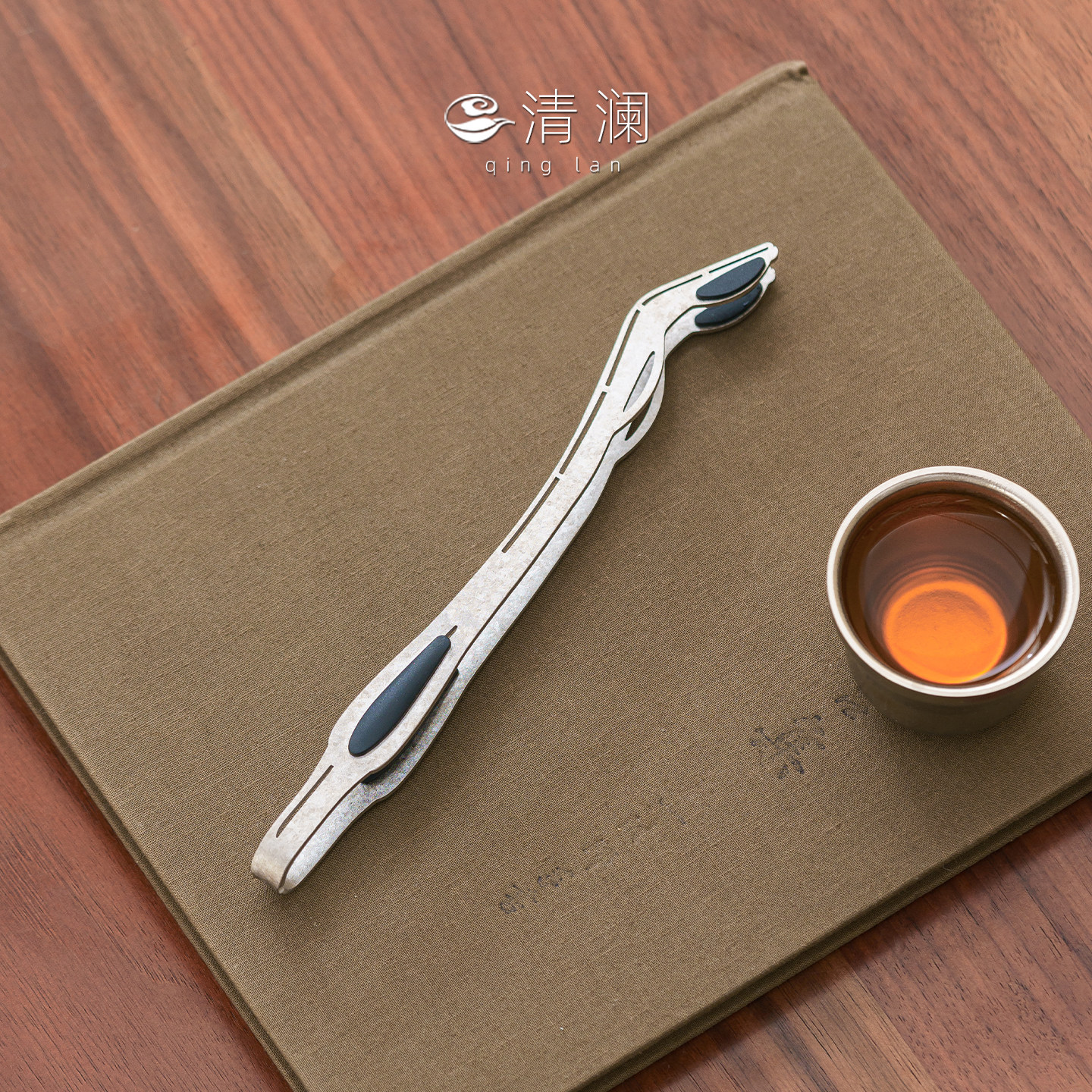 清澜纯钛茶夹镊子防滑防烫高端图片