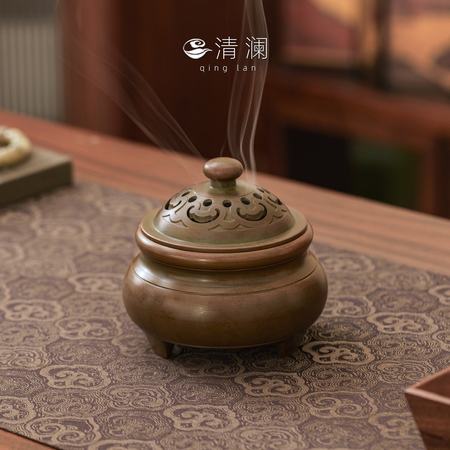 清澜黄铜苏工香炉家用室内茶道高级感中国风檀香沉香盘香炉宣德炉,餐饮具,茶道/香炉,淘宝优惠券,粉丝福利购,淘宝优惠卷