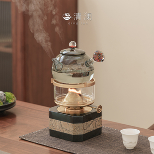 清澜潮汕空气灯煮茶炉家用功夫茶具新款 煤油灯茶炉活火茶灯 中式